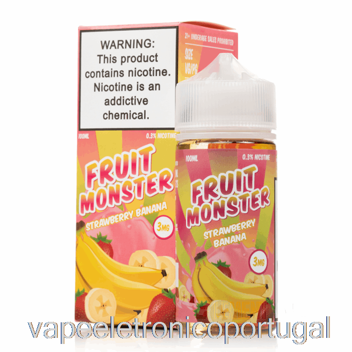 Vape Eletrônico Banana Morango - Fruta Monstro - 100ml 3mg